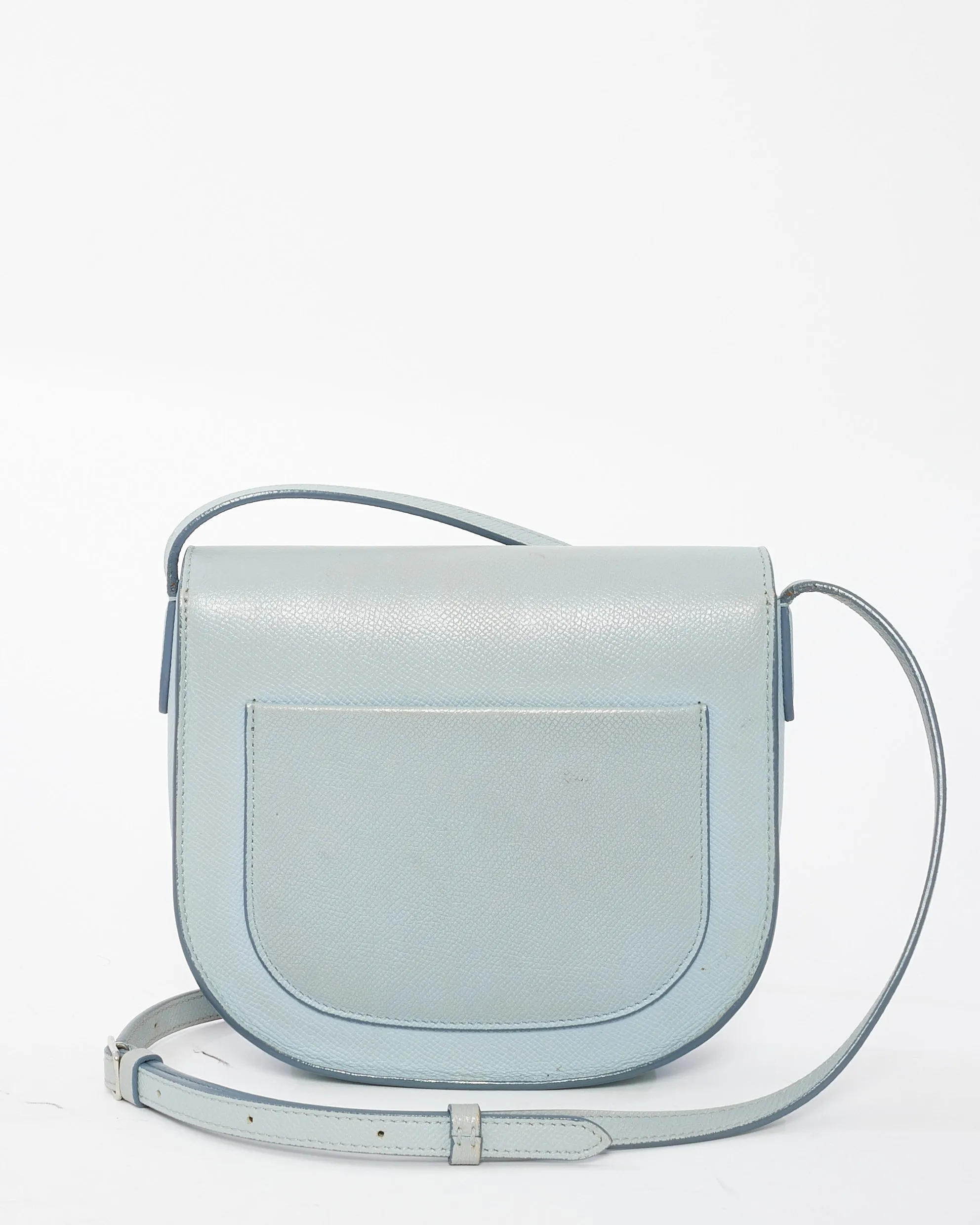 Celine Blue Leather Trotteur Crossbody Bag