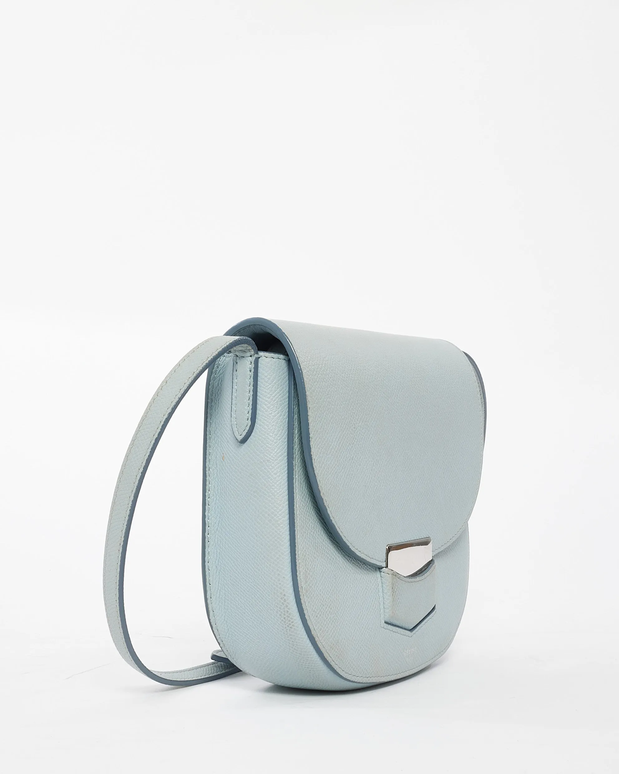 Celine Blue Leather Trotteur Crossbody Bag
