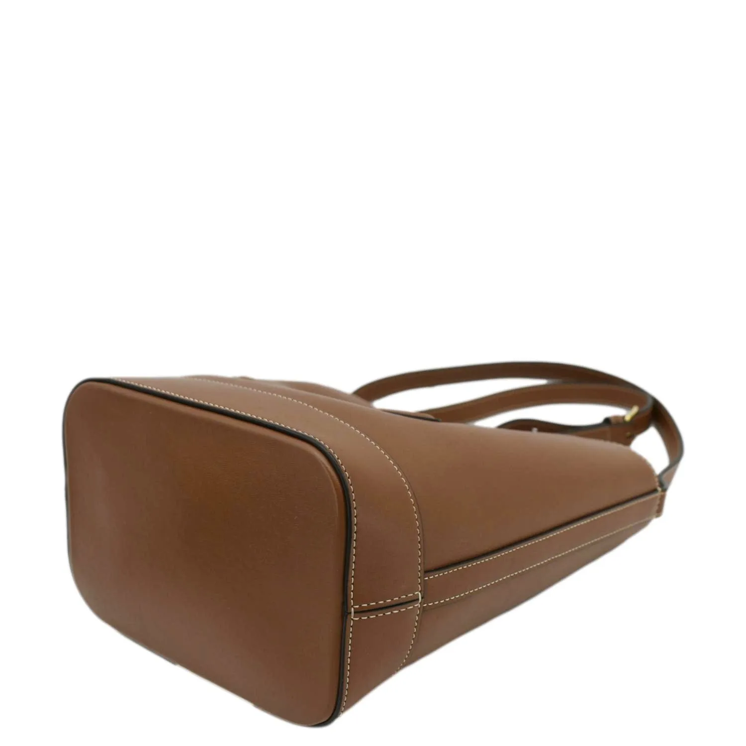 Celine Cuir Triomphe Small Calfskin Leather Bucket Crossbody Bag Tan