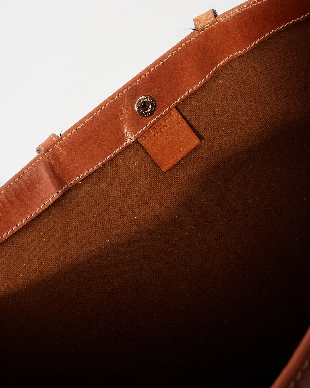 Celine Vintage Brown Monogram Print Tote Bag
