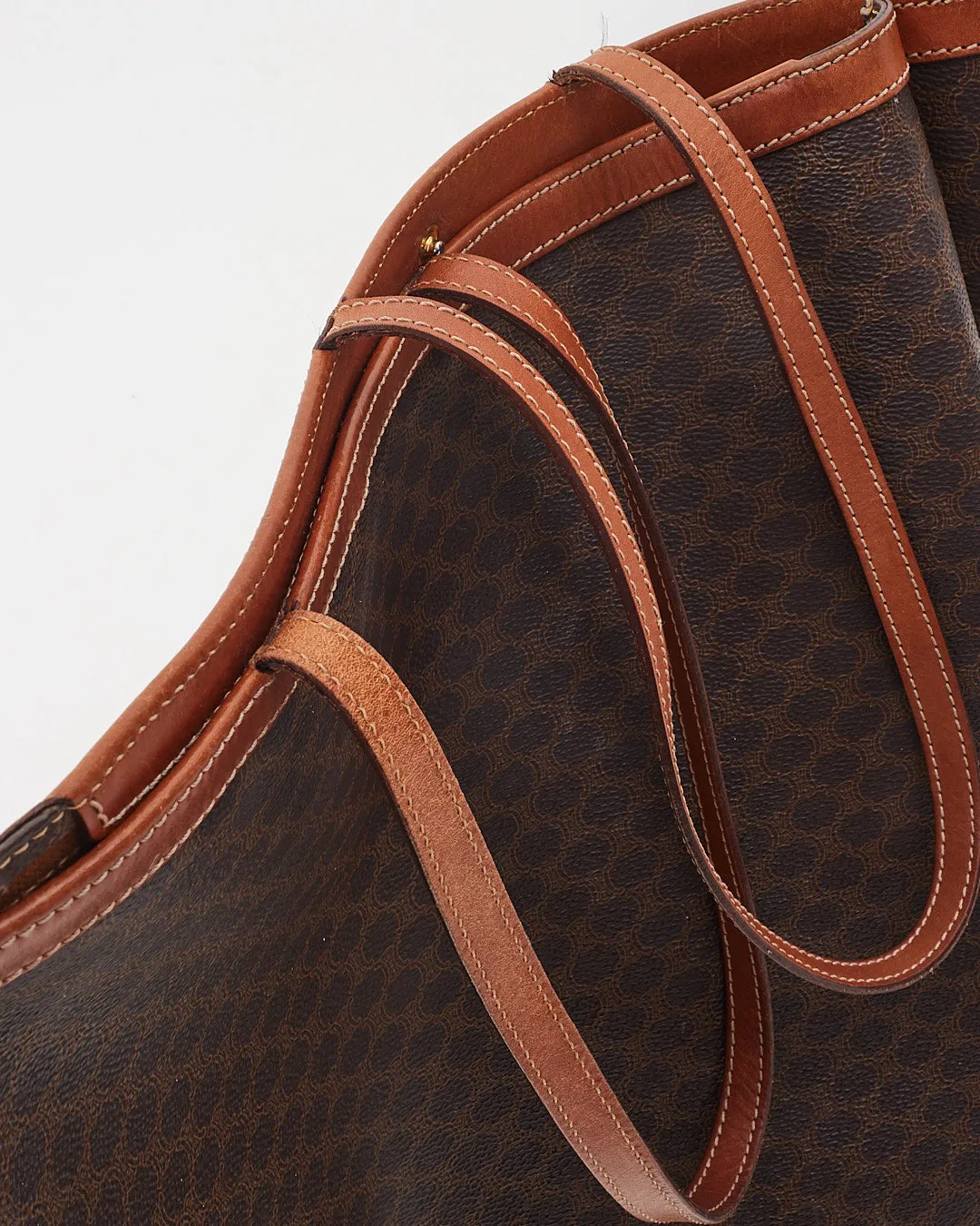 Celine Vintage Brown Monogram Print Tote Bag