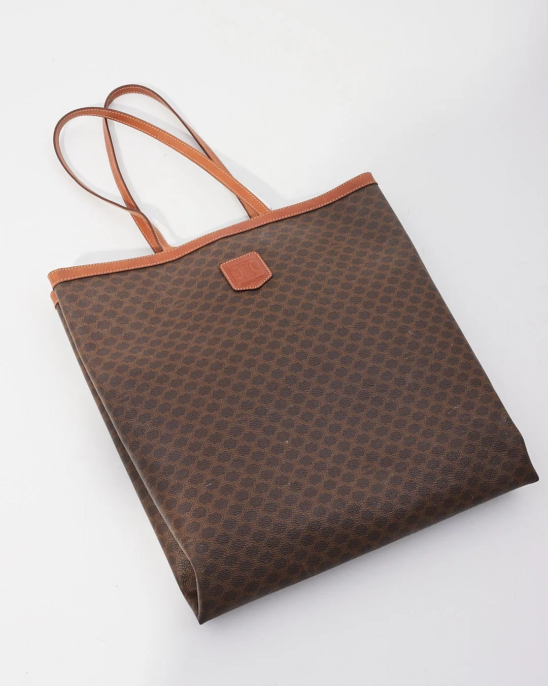 Celine Vintage Brown Monogram Print Tote Bag