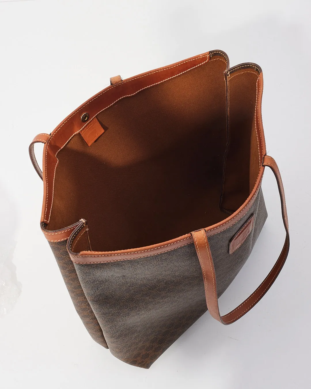 Celine Vintage Brown Monogram Print Tote Bag