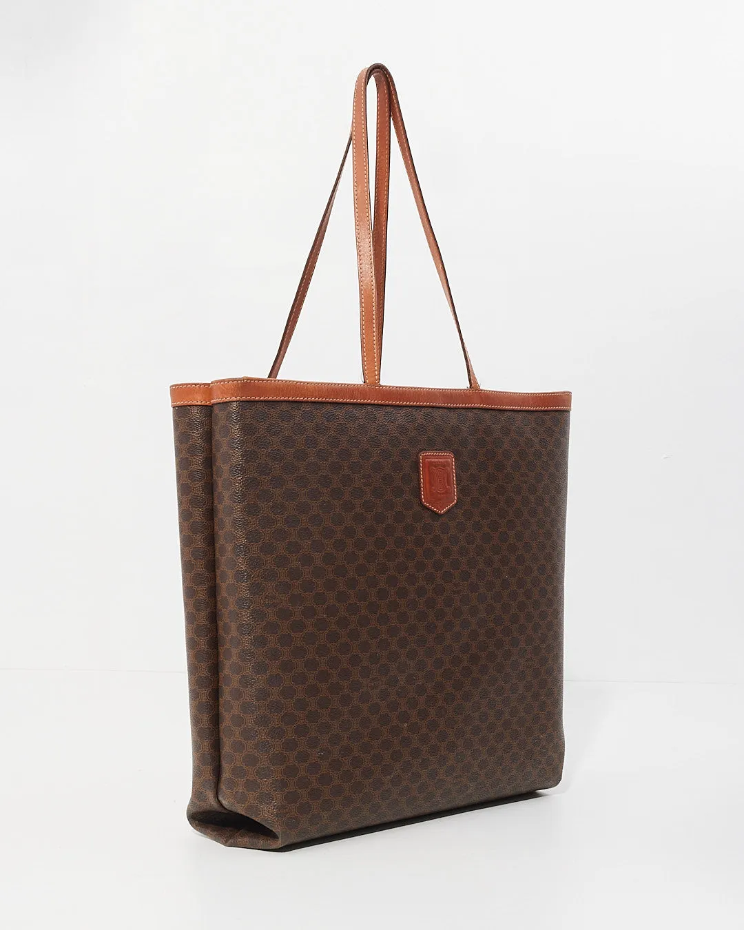 Celine Vintage Brown Monogram Print Tote Bag