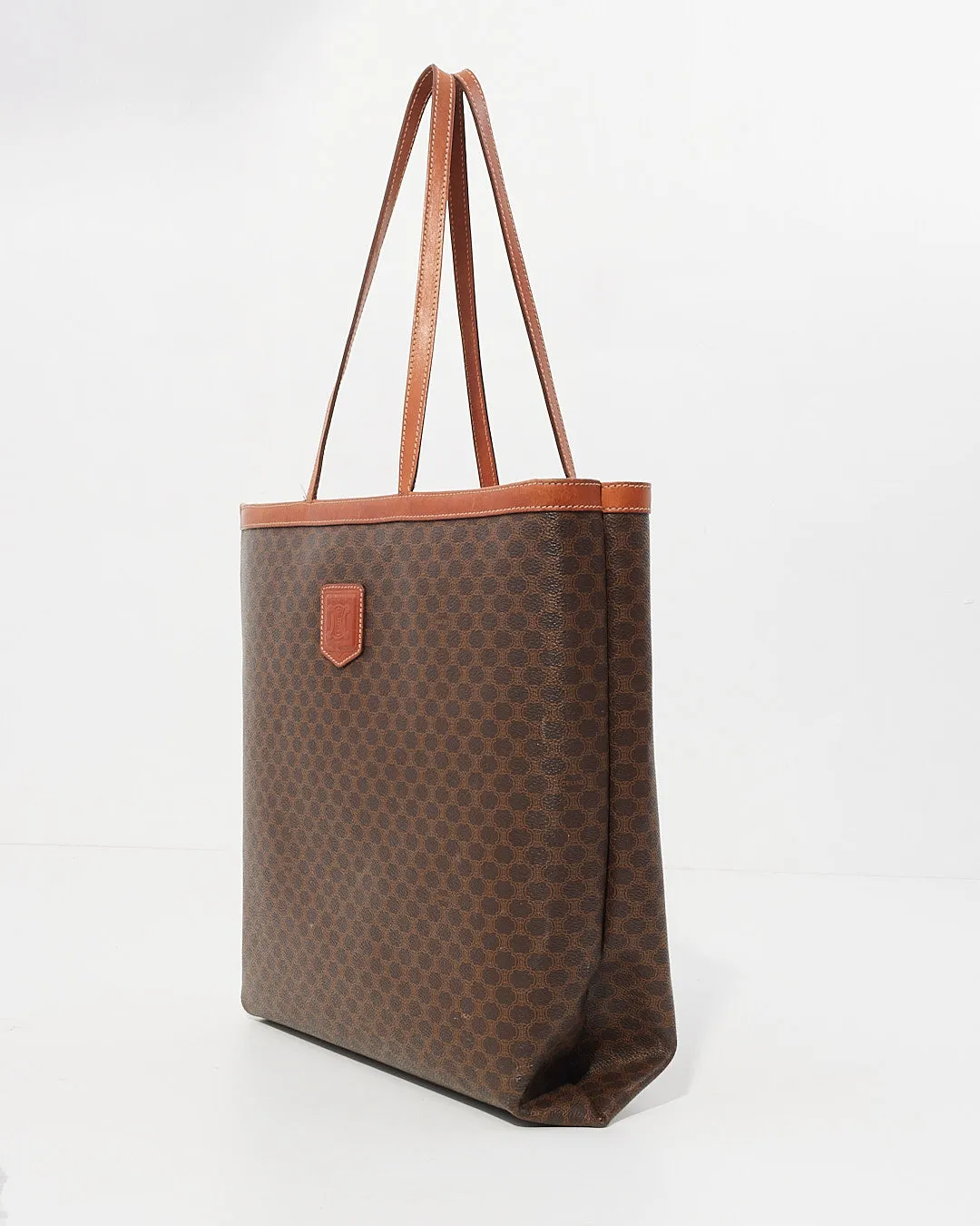 Celine Vintage Brown Monogram Print Tote Bag