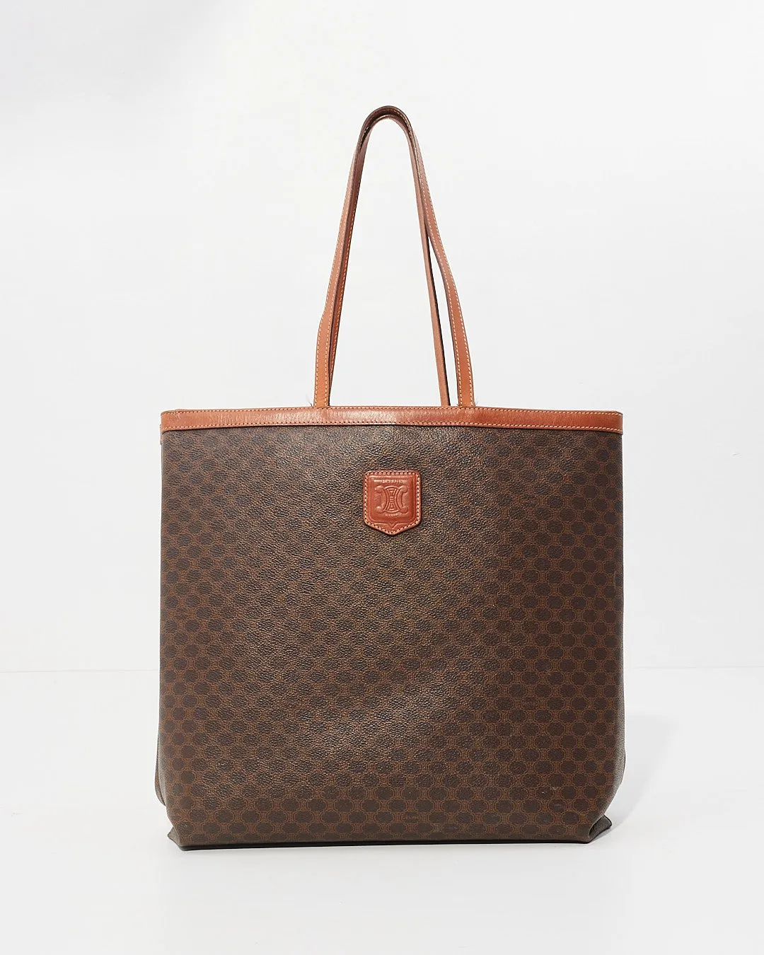 Celine Vintage Brown Monogram Print Tote Bag