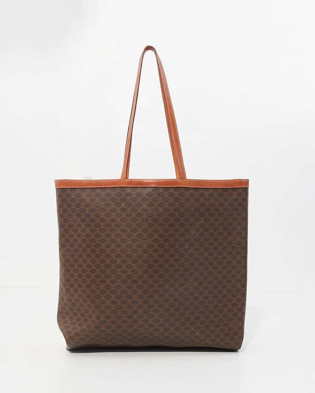 Celine Vintage Brown Monogram Print Tote Bag