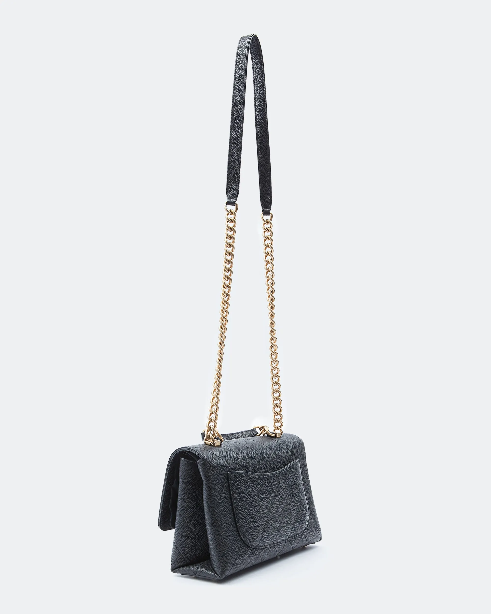 Chanel Black Caviar Chic Medium Top Handle Bag