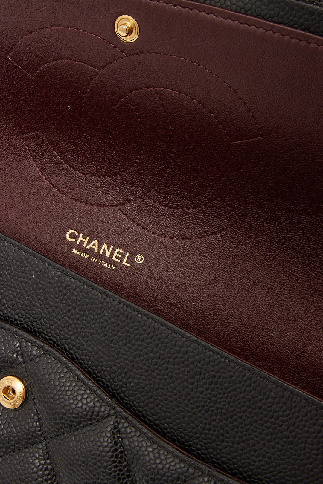 Chanel Black Caviar Quilted Jumbo Double Flap Bag GHW