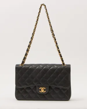 Chanel Black Caviar Quilted Jumbo Double Flap Bag GHW