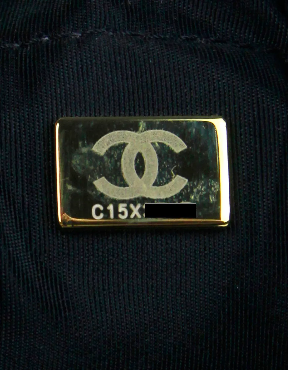 Chanel Black Denim Logo Quilted Mood Mini Bucket Crossbody Bag