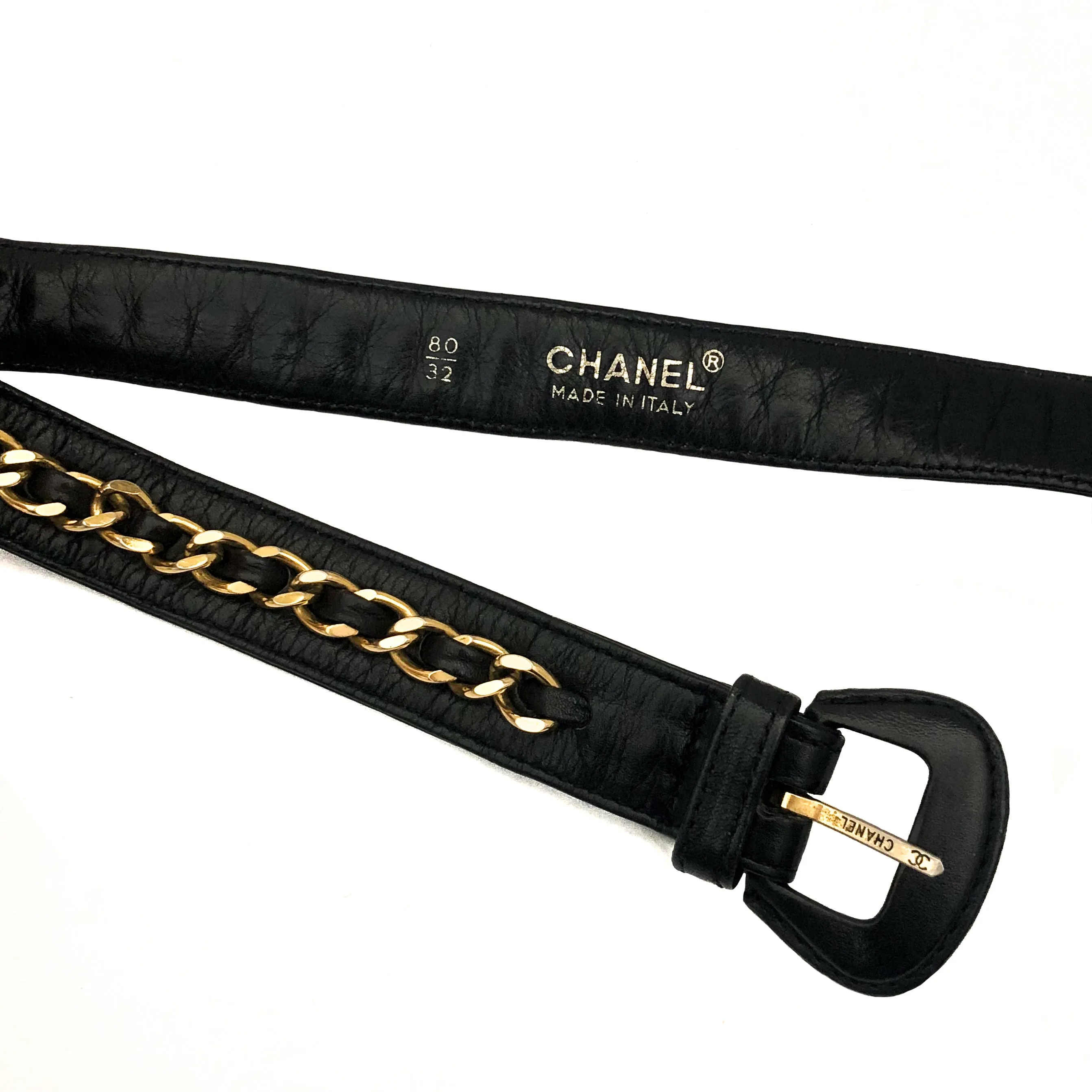 Chanel Vintage Rare Black Lambskin Belt Bag