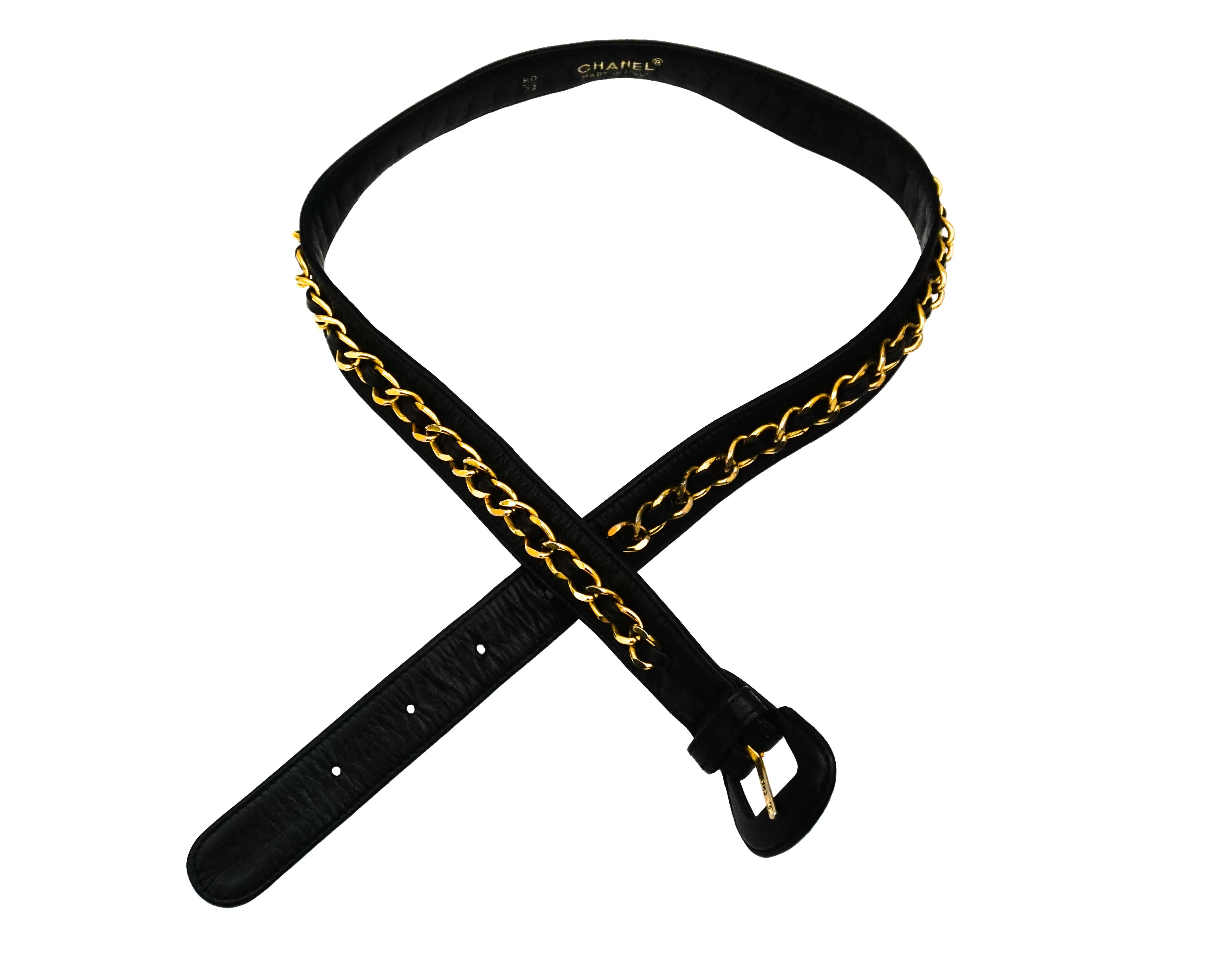 Chanel Vintage Rare Black Lambskin Belt Bag