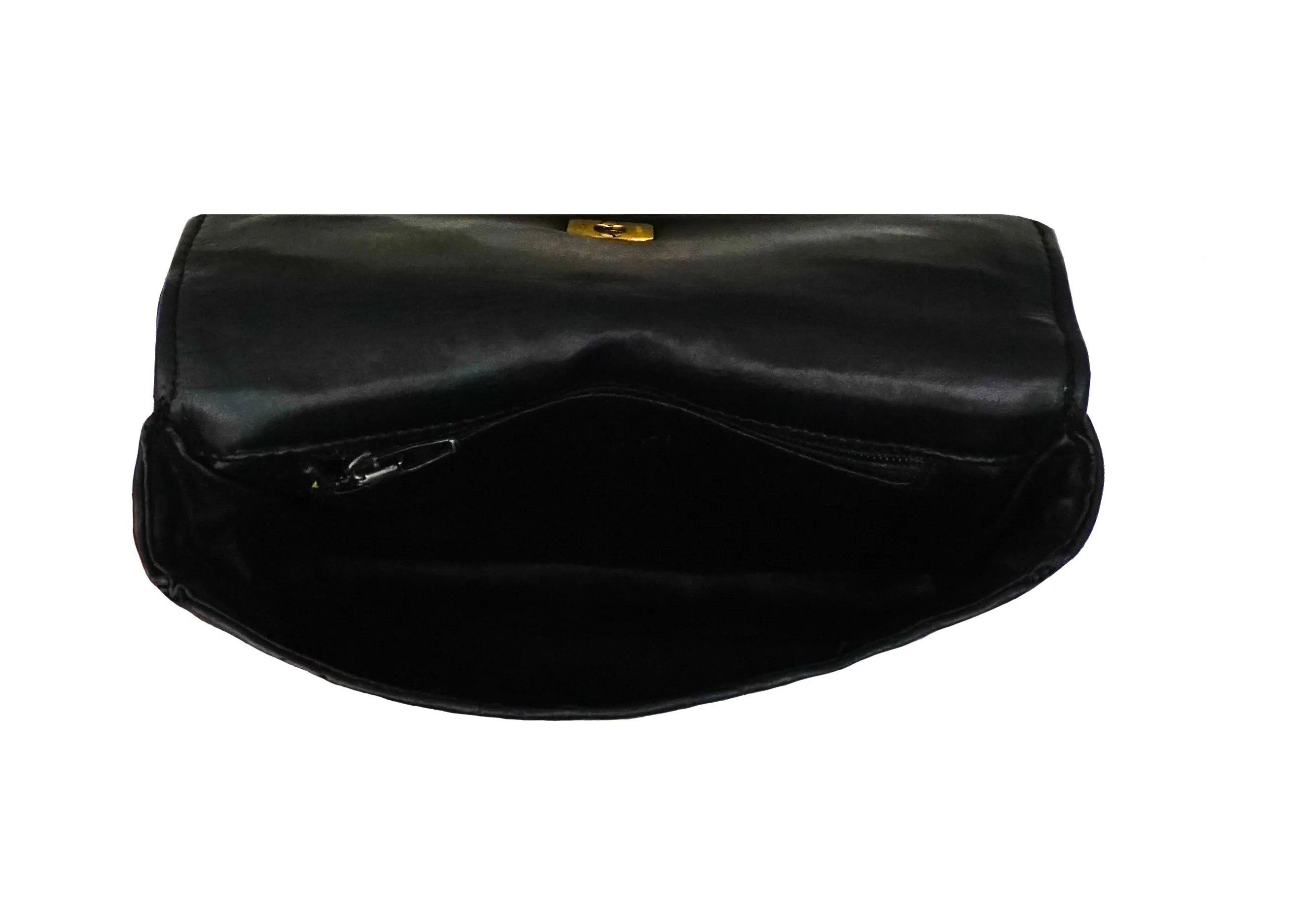 Chanel Vintage Rare Black Lambskin Belt Bag
