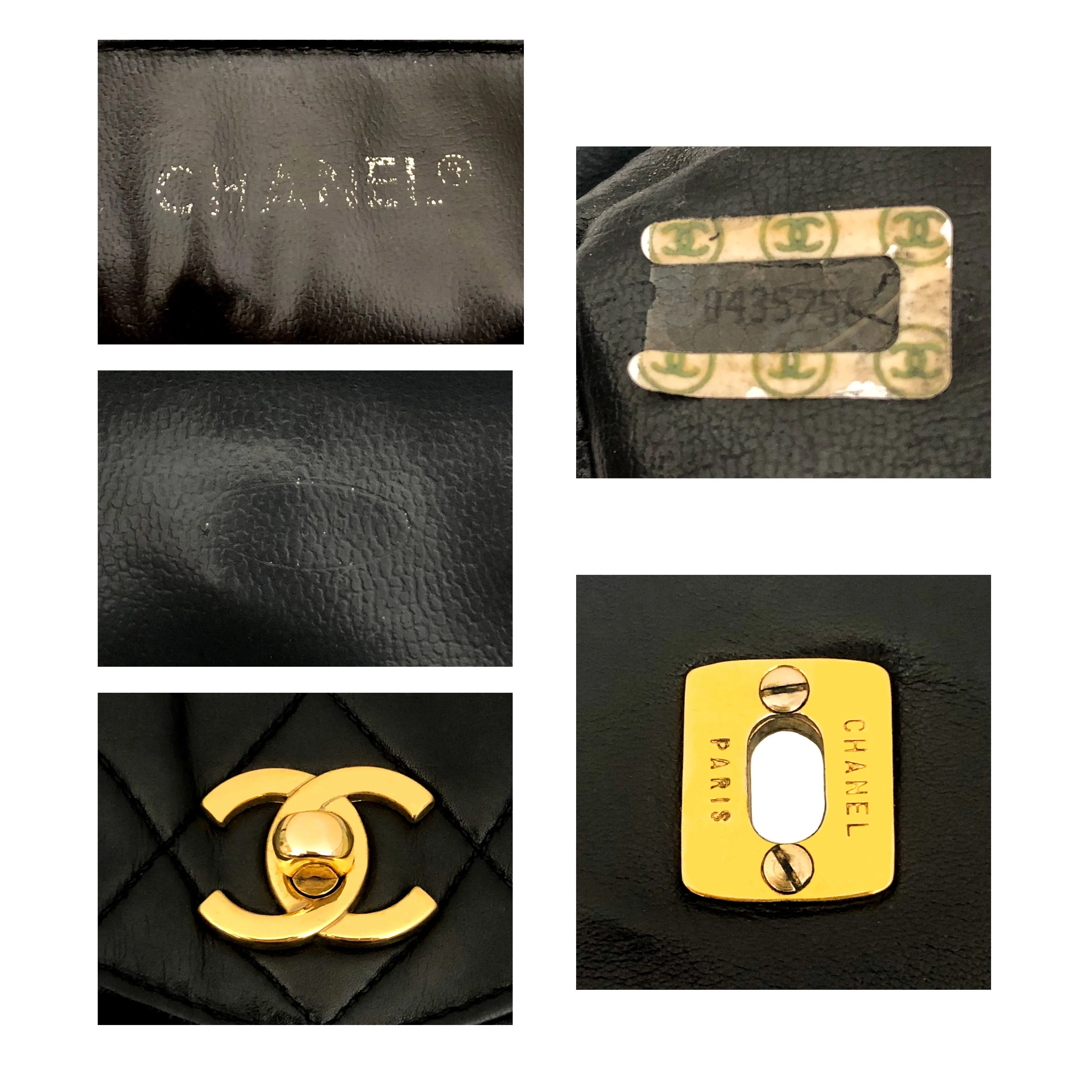 Chanel Vintage Rare Black Lambskin Belt Bag