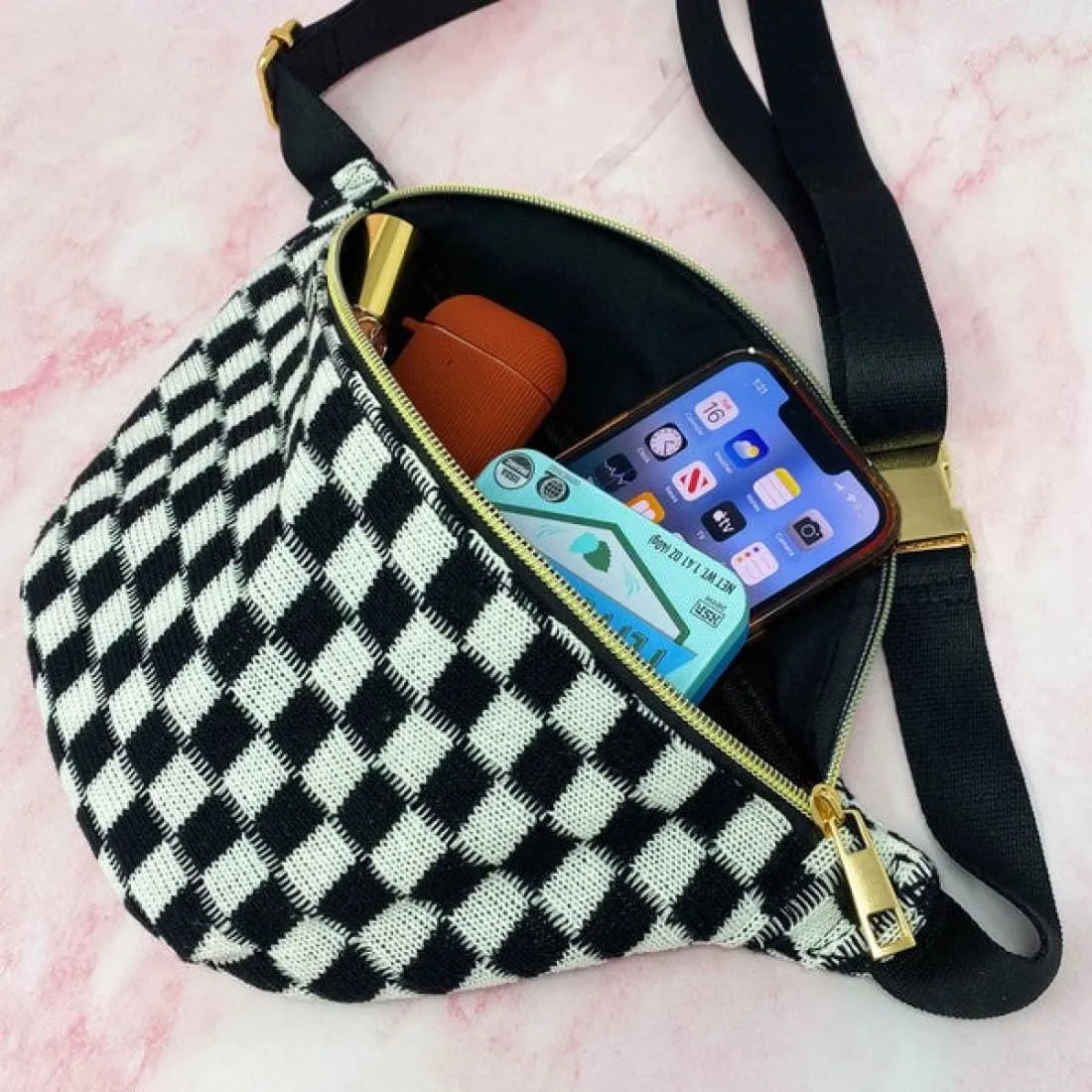 Check Yourself Belt Sling Crossbody Bag