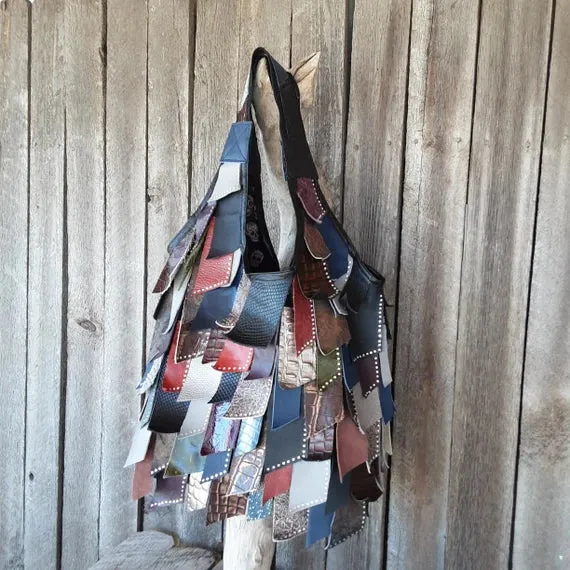 Chic Multi-Color Boho Shoulder Bag with Tassels | Trendy & Stylish
