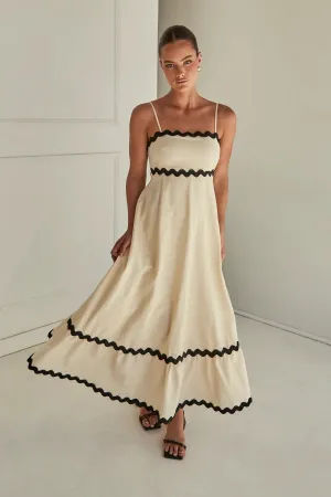 Chic Summer Breeze Solid color Swing Dress | Ruffle Maxi Dress | Beach Cami Dress | A line Dress