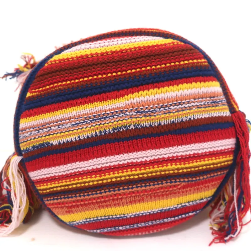 Chloe Jorge Bucket Bag Multicolor Striped Cashmere-Blend Knit Crossbody NEW
