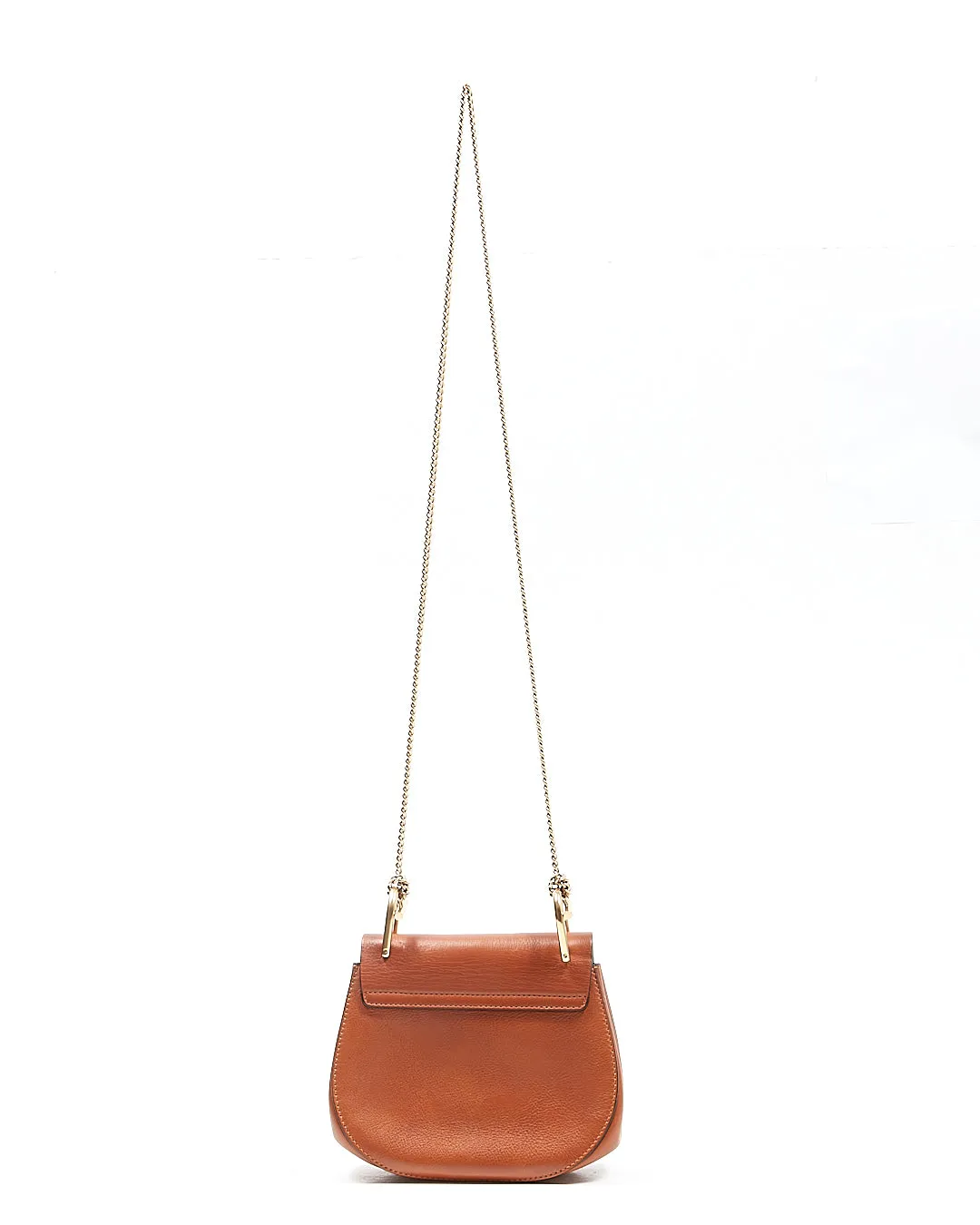 Chloe Tan Leather Laser Cut Small Drew Crossbody Bag