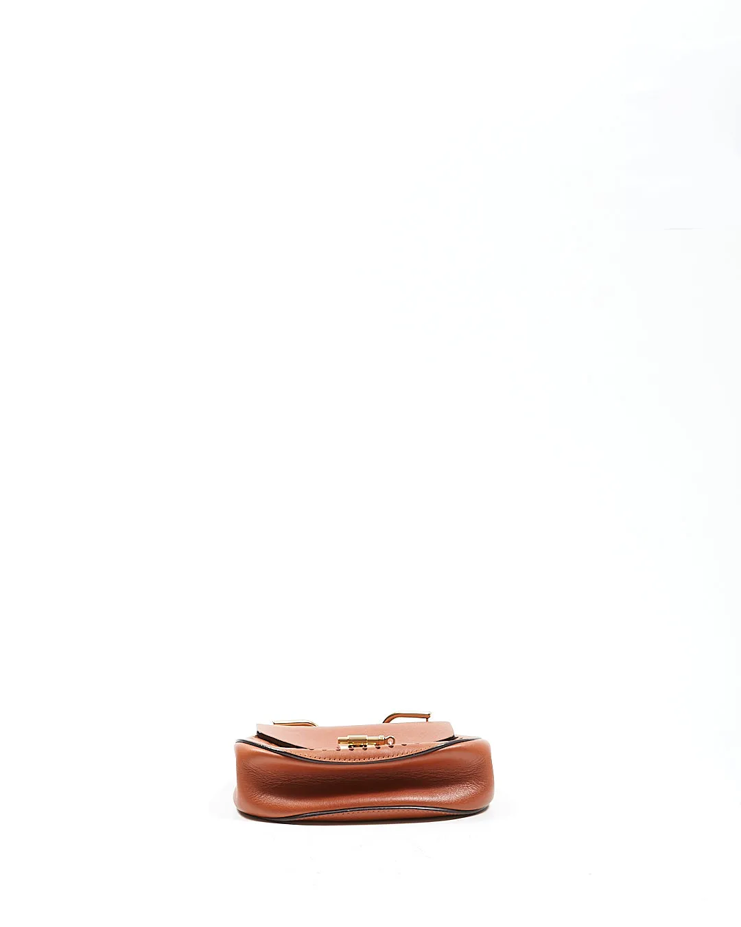 Chloe Tan Leather Laser Cut Small Drew Crossbody Bag