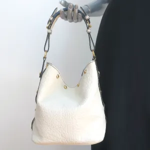 Christian Dior Bucket Bag Cream Grained Leather Small Shoulder Bag