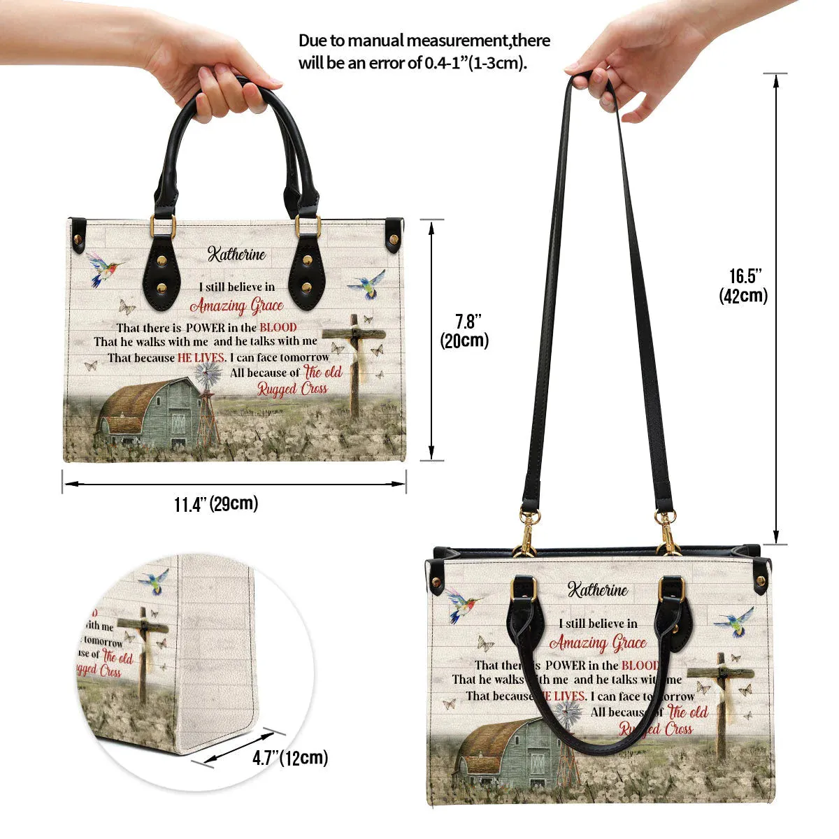 Christianart Handbag, I Still Believe In Amazing Grace, Personalized Gifts, Gifts for Women.