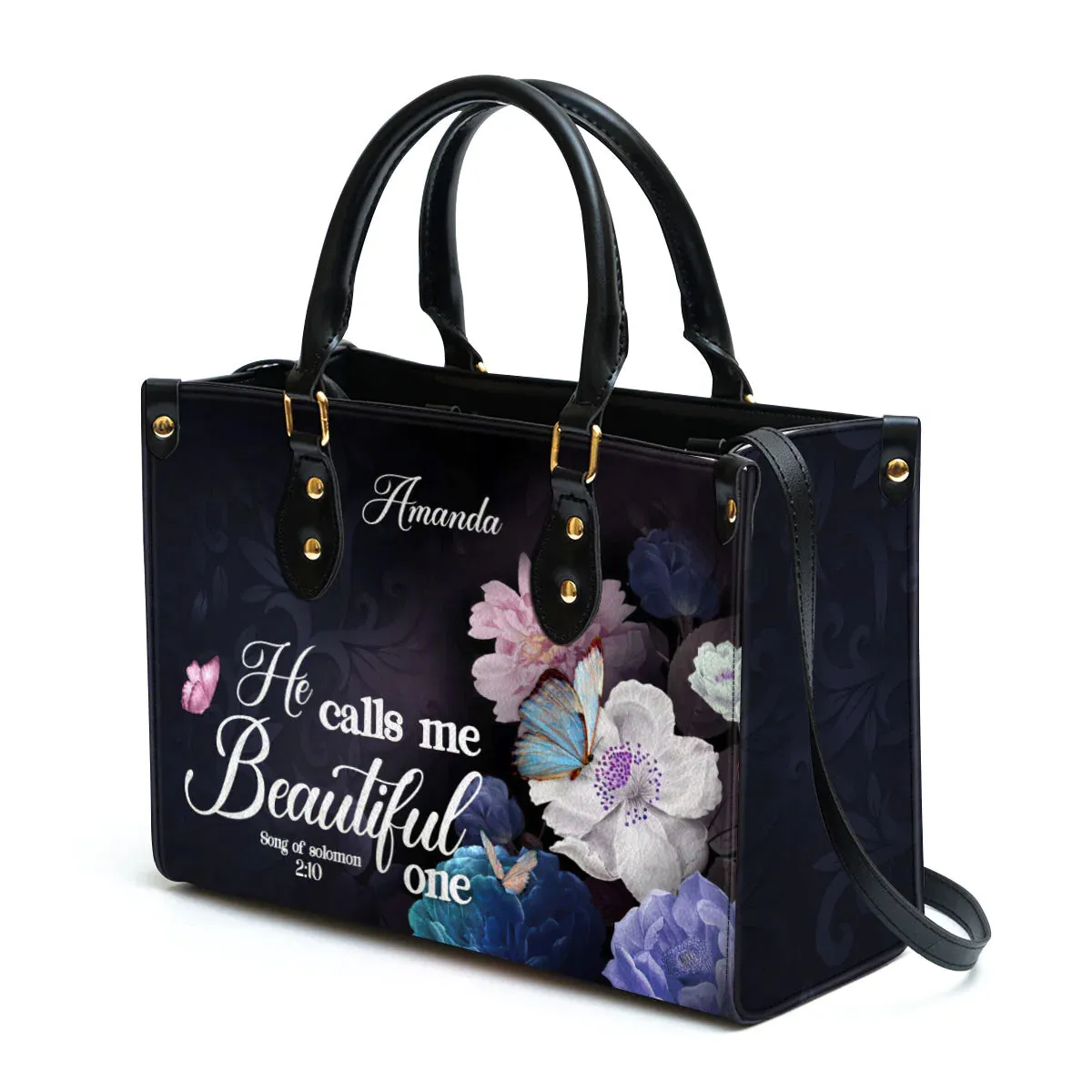 Christianart Handbag, Personalized Hand Bag, Solomon 2:10, He Calls Me Beautiful One, Personalized Gifts, Gifts for Women.