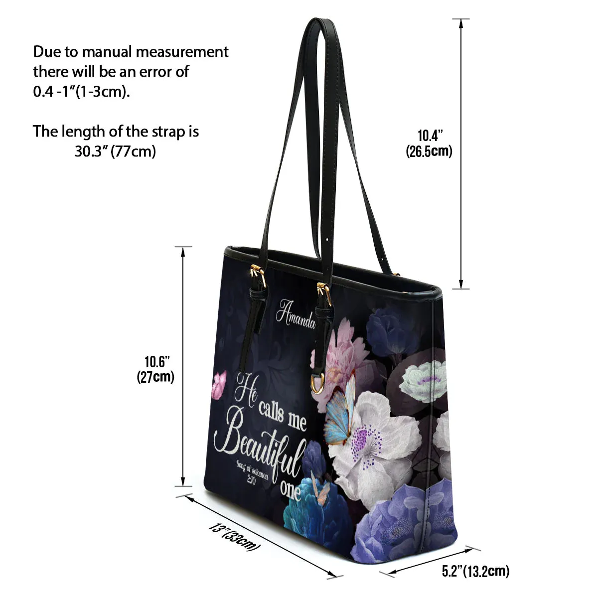 Christianart Handbag, Personalized Hand Bag, Solomon 2:10, He Calls Me Beautiful One, Personalized Gifts, Gifts for Women.