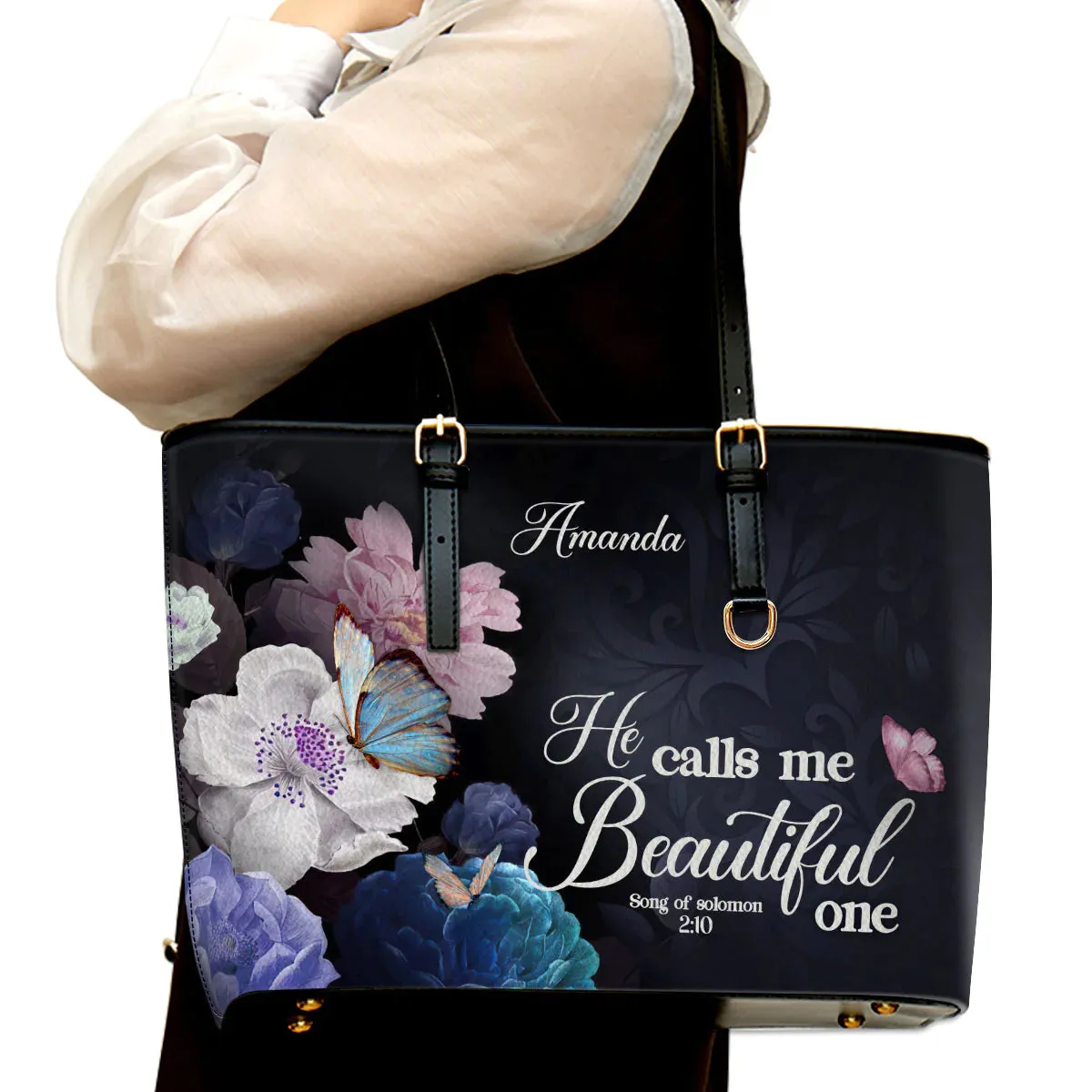 Christianart Handbag, Personalized Hand Bag, Solomon 2:10, He Calls Me Beautiful One, Personalized Gifts, Gifts for Women.