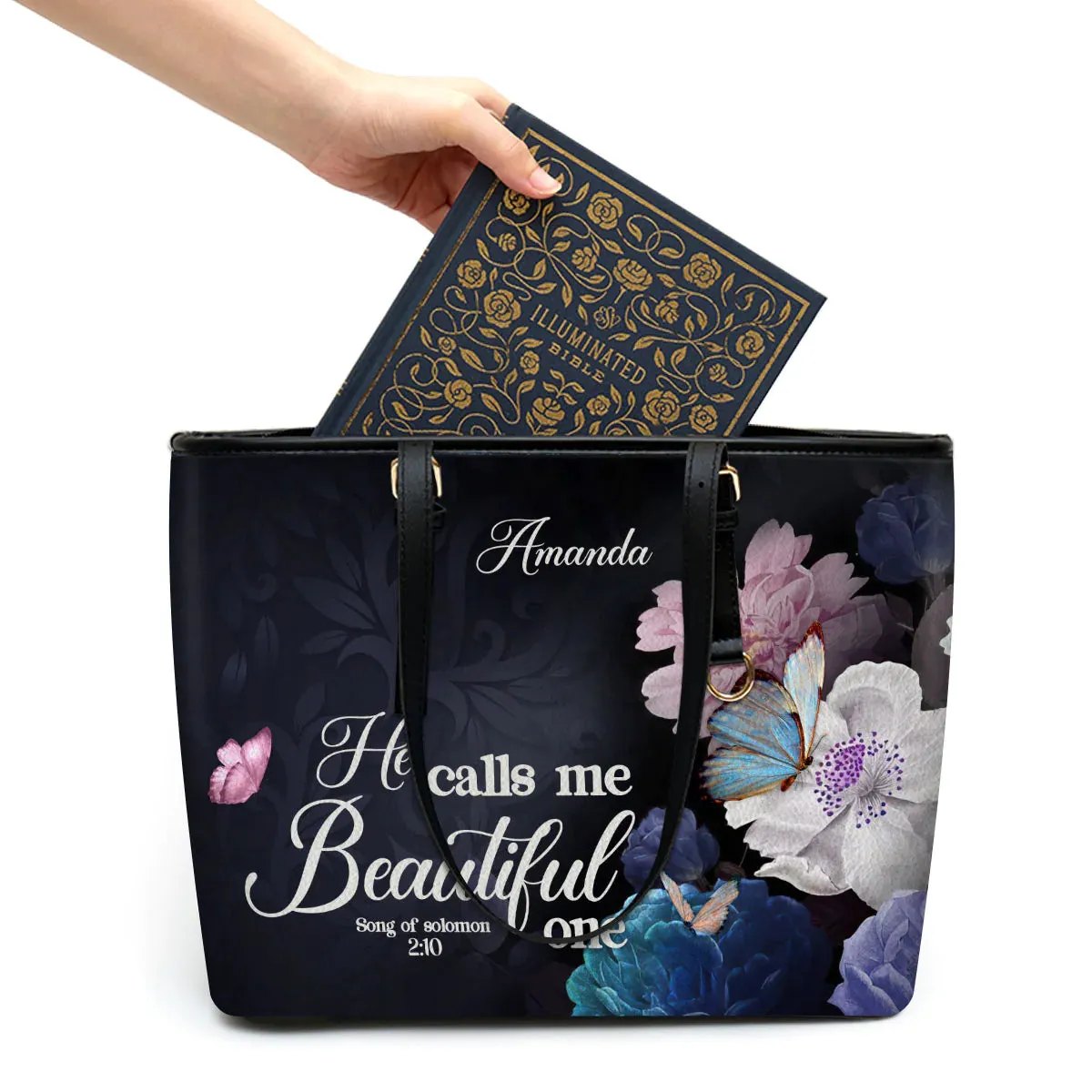 Christianart Handbag, Personalized Hand Bag, Solomon 2:10, He Calls Me Beautiful One, Personalized Gifts, Gifts for Women.