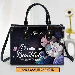 Christianart Handbag, Personalized Hand Bag, Solomon 2:10, He Calls Me Beautiful One, Personalized Gifts, Gifts for Women.