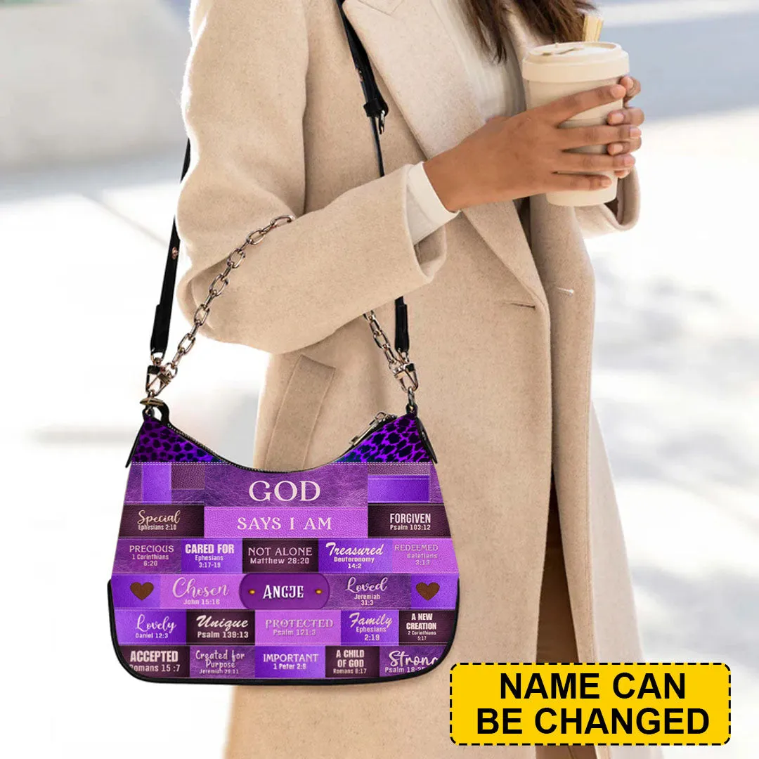 CHRISTIANARTBAG Crossbody Bag with Chain - Personalized Crossbody Bag with Chain - GOD SAYS I AM - CABCBC06300524