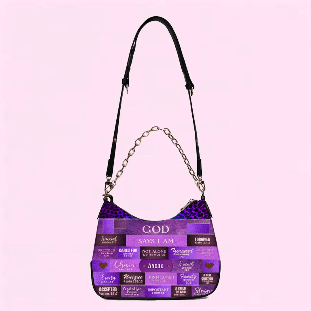 CHRISTIANARTBAG Crossbody Bag with Chain - Personalized Crossbody Bag with Chain - GOD SAYS I AM - CABCBC06300524