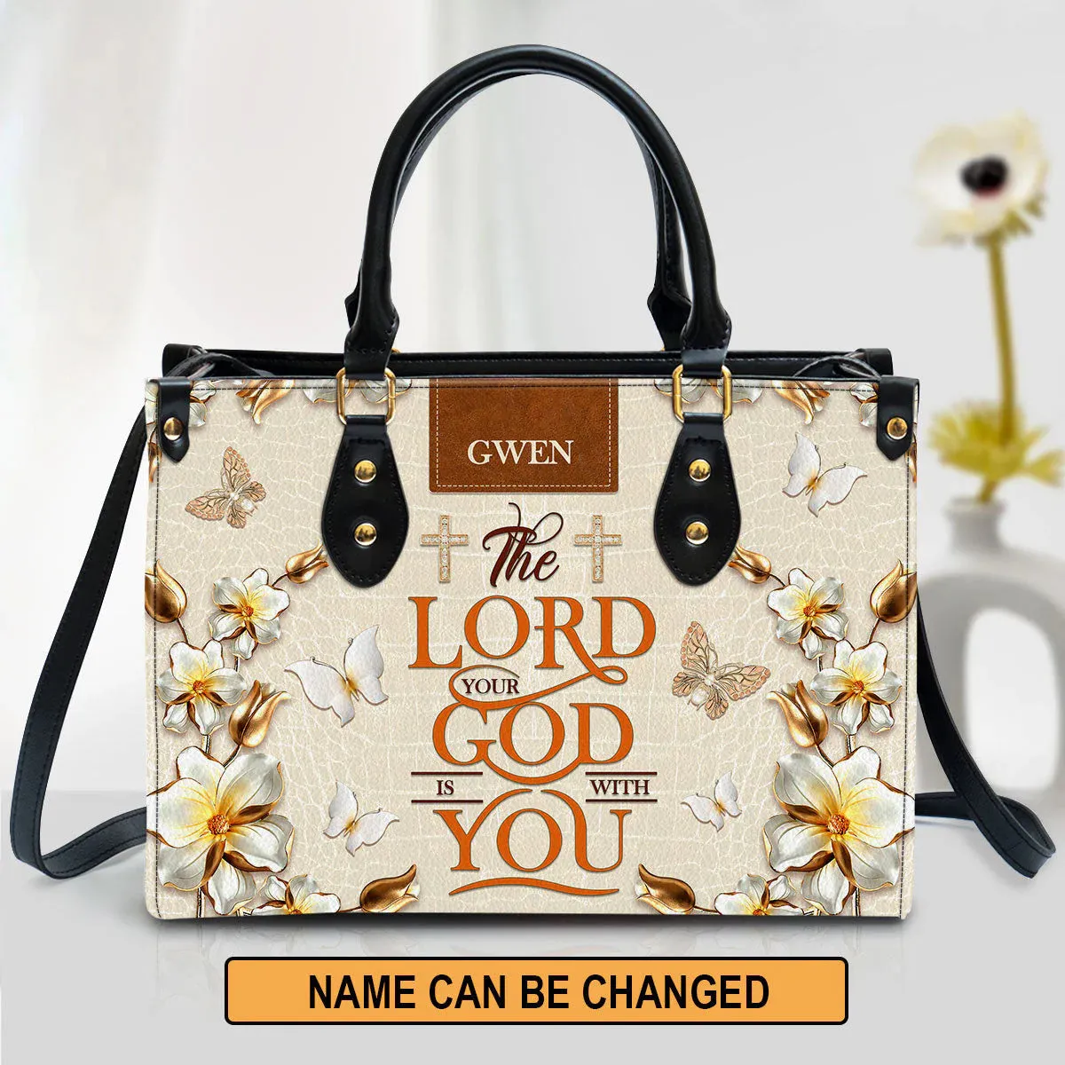 Christianartbag Handbag, The Lord Your God Is With You Awesome, Personalized Gifts, Gifts for Women, Christmas Gift.