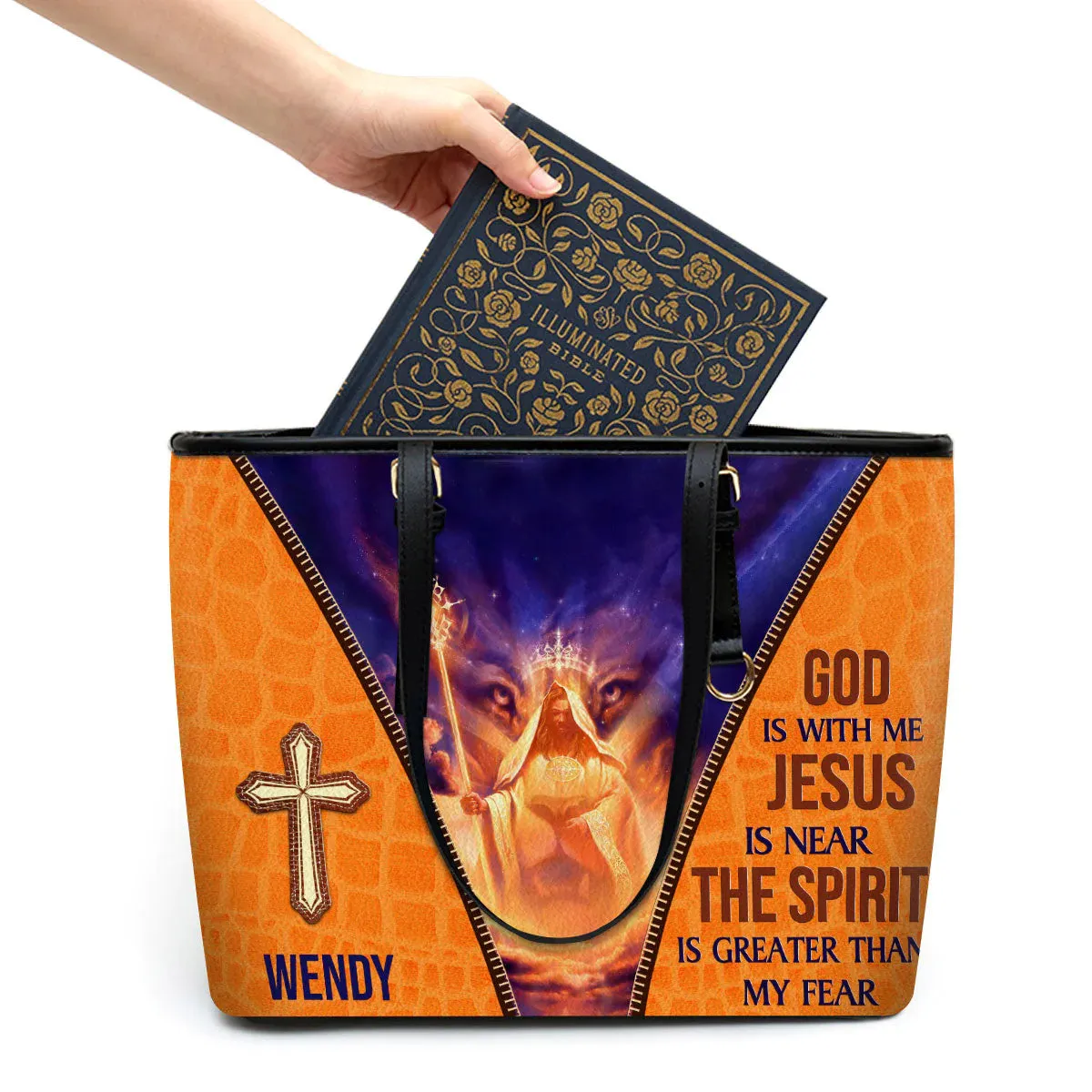 Christianartbag Handbag, The Spirit Is Greater Than My Fear, Personalized Gifts, Gifts for Women, Christmas Gift.