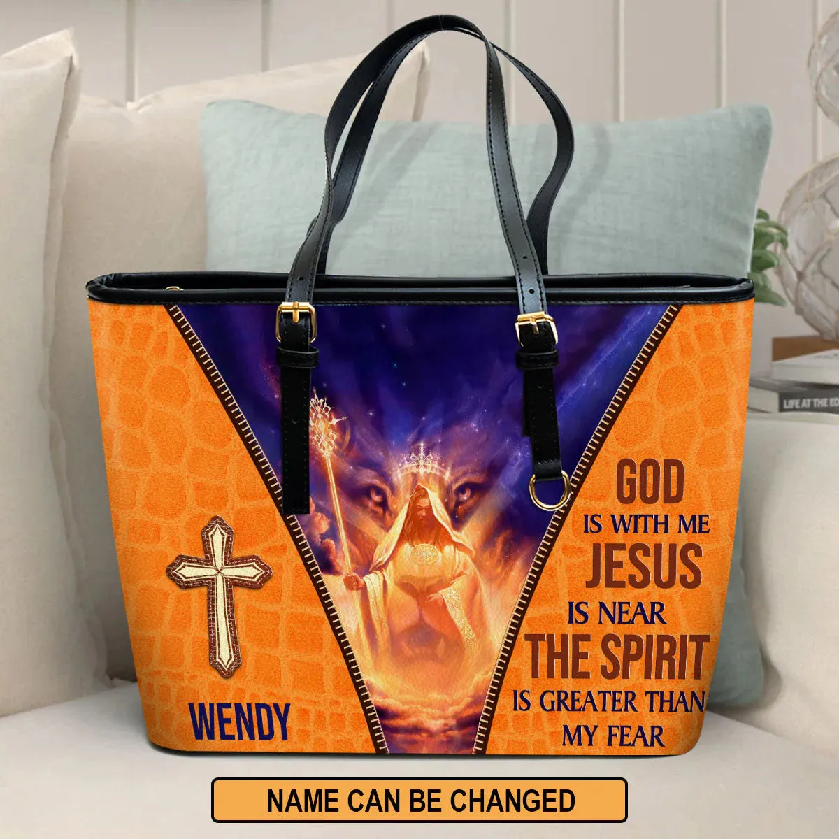 Christianartbag Handbag, The Spirit Is Greater Than My Fear, Personalized Gifts, Gifts for Women, Christmas Gift.