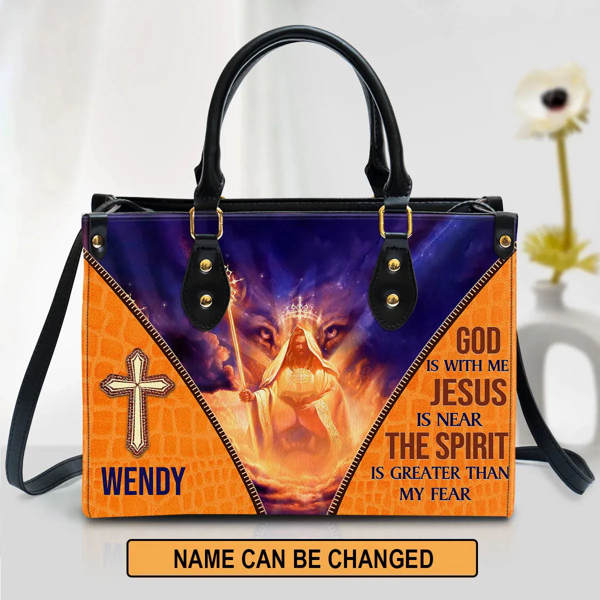 Christianartbag Handbag, The Spirit Is Greater Than My Fear, Personalized Gifts, Gifts for Women, Christmas Gift.