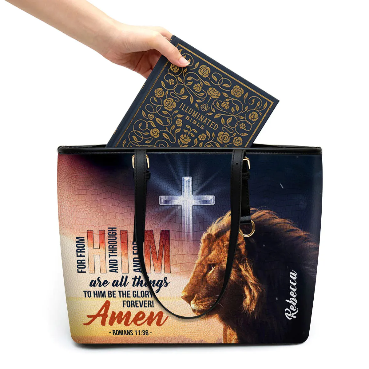 Christianartbag Handbag, To Him Be The Glory Forever, Personalized Gifts, Gifts for Women, Christmas Gift.