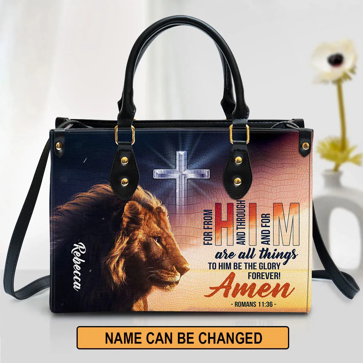 Christianartbag Handbag, To Him Be The Glory Forever, Personalized Gifts, Gifts for Women, Christmas Gift.