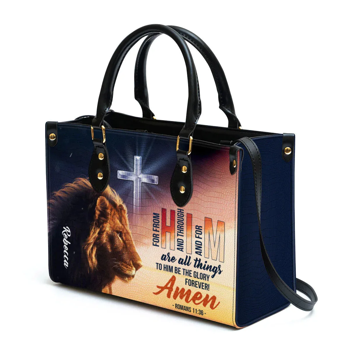 Christianartbag Handbag, To Him Be The Glory Forever, Personalized Gifts, Gifts for Women, Christmas Gift.
