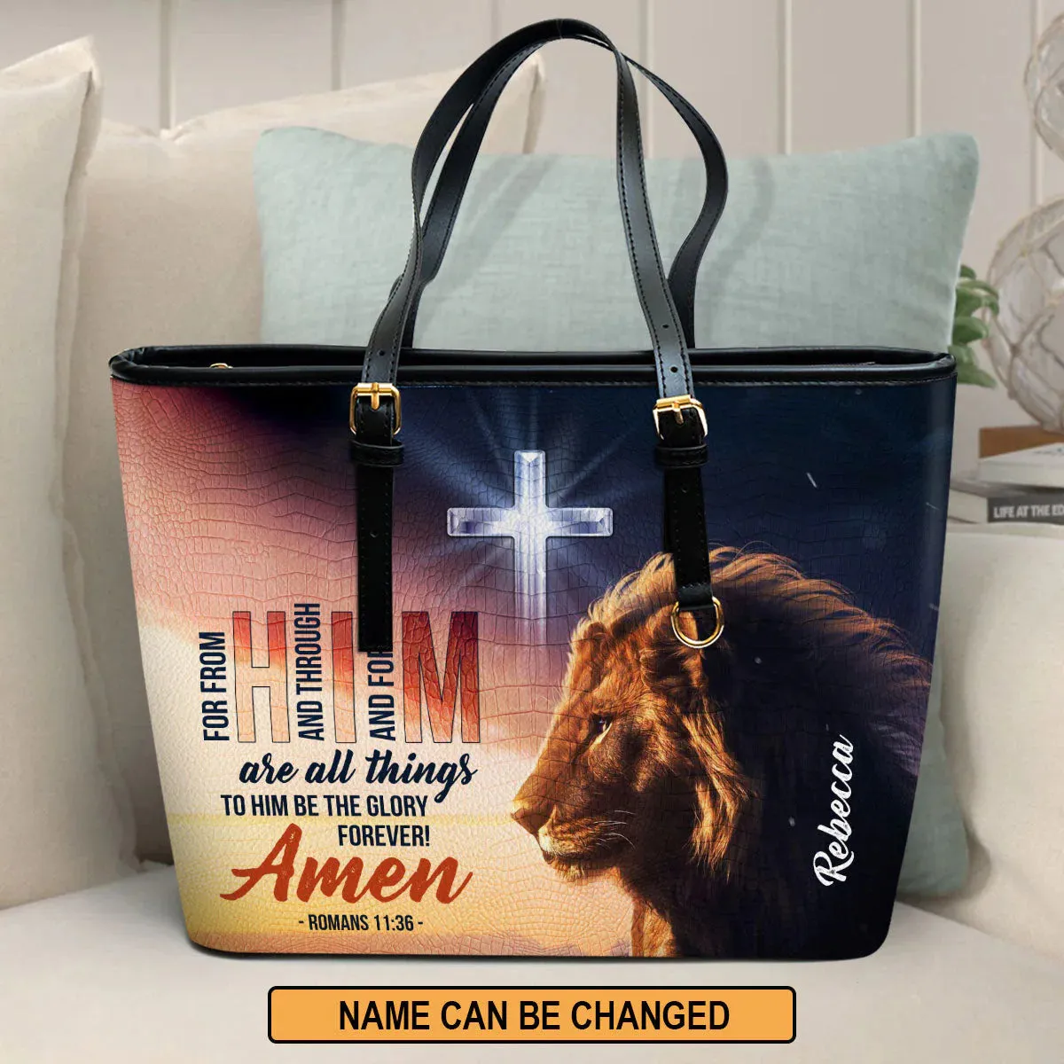 Christianartbag Handbag, To Him Be The Glory Forever, Personalized Gifts, Gifts for Women, Christmas Gift.