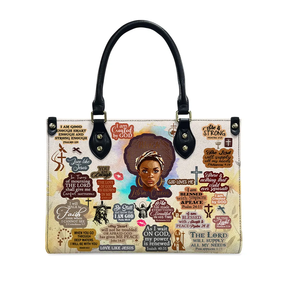 Christianartbag Handbags, Personalized Designs with Women of Color, Bible Verses, and Zodiac Signs – Add Your Name for a Unique Touch, Handbag Design, Black Women Leather Handbag, Gifts for Women, CABLTB01191223.