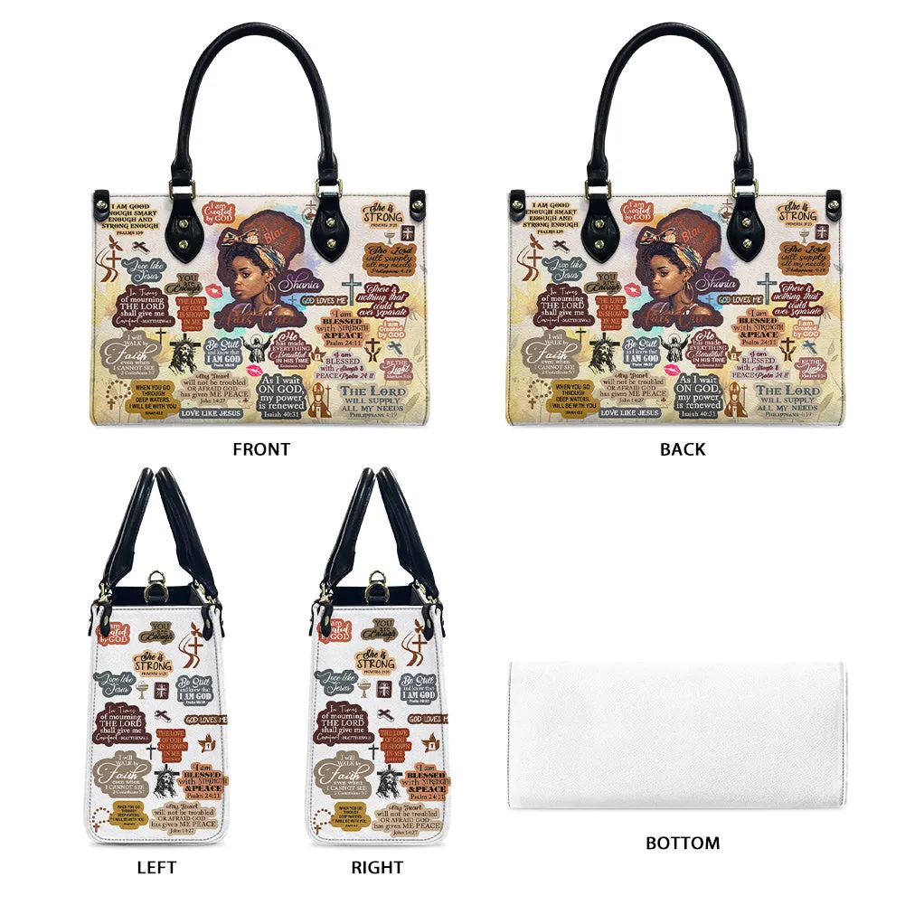 Christianartbag Handbags, Personalized Designs with Women of Color, Bible Verses, and Zodiac Signs – Add Your Name for a Unique Touch, Handbag Design, Black Women Leather Handbag, Gifts for Women, CABLTB01191223.