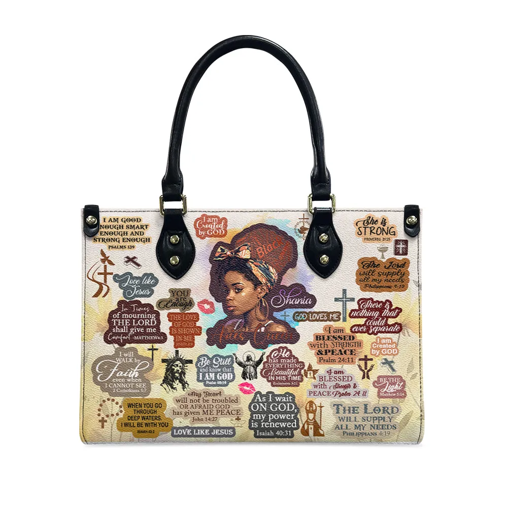 Christianartbag Handbags, Personalized Designs with Women of Color, Bible Verses, and Zodiac Signs – Add Your Name for a Unique Touch, Handbag Design, Black Women Leather Handbag, Gifts for Women, CABLTB01191223.