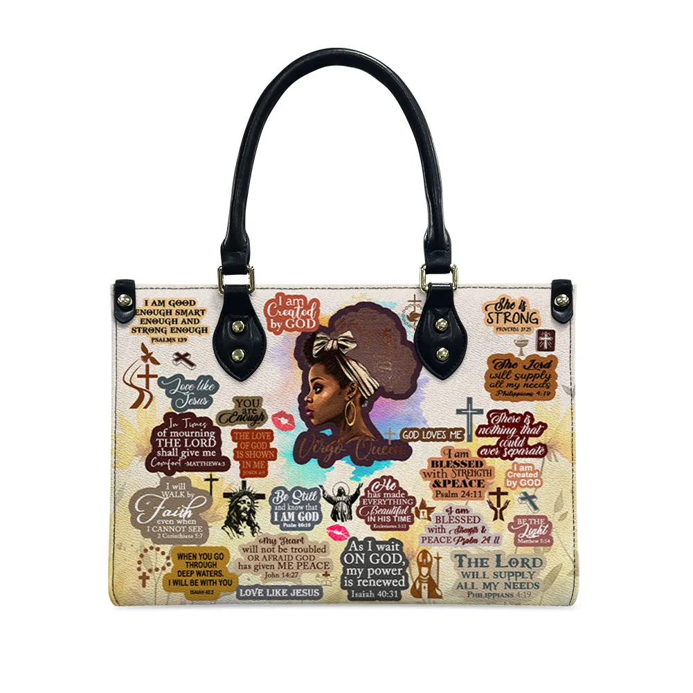 Christianartbag Handbags, Personalized Designs with Women of Color, Bible Verses, and Zodiac Signs – Add Your Name for a Unique Touch, Handbag Design, Black Women Leather Handbag, Gifts for Women, CABLTB01191223.