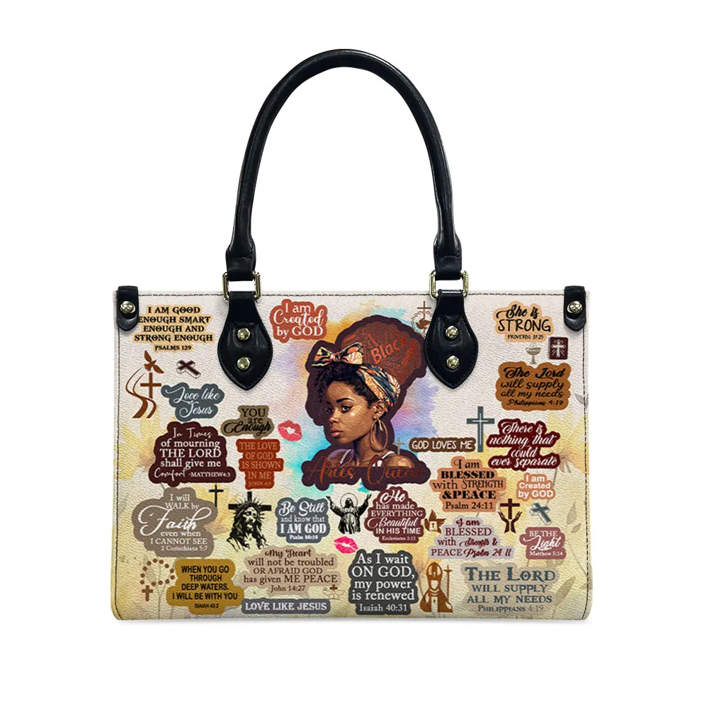 Christianartbag Handbags, Personalized Designs with Women of Color, Bible Verses, and Zodiac Signs – Add Your Name for a Unique Touch, Handbag Design, Black Women Leather Handbag, Gifts for Women, CABLTB01191223.