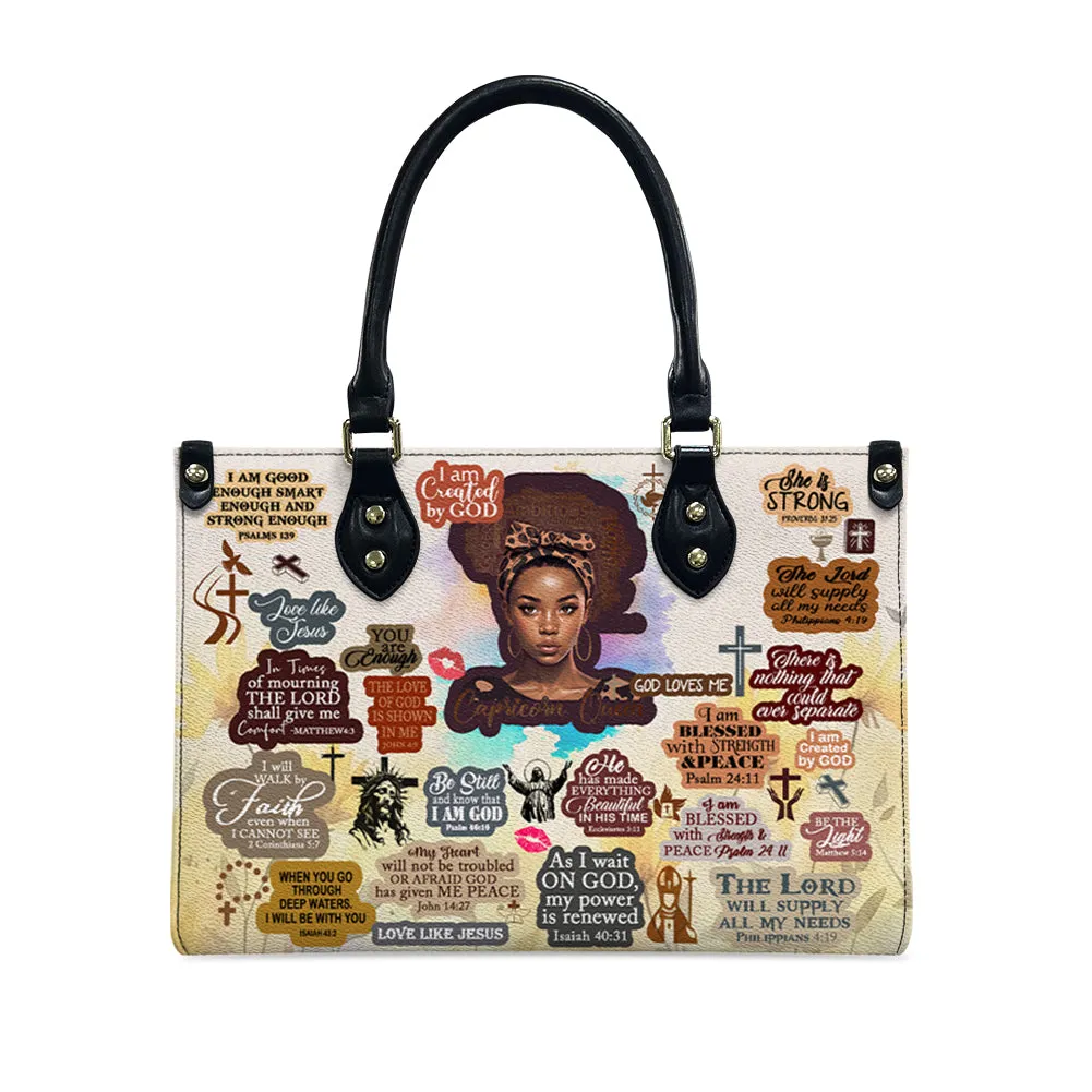 Christianartbag Handbags, Personalized Designs with Women of Color, Bible Verses, and Zodiac Signs – Add Your Name for a Unique Touch, Handbag Design, Black Women Leather Handbag, Gifts for Women, CABLTB01191223.
