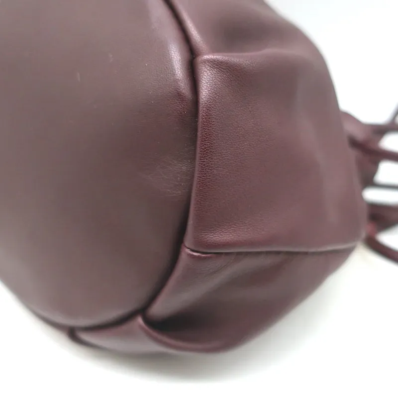Clare V. Emma Drawstring Bucket Bag Plum Leather Mini Crossbody NEW