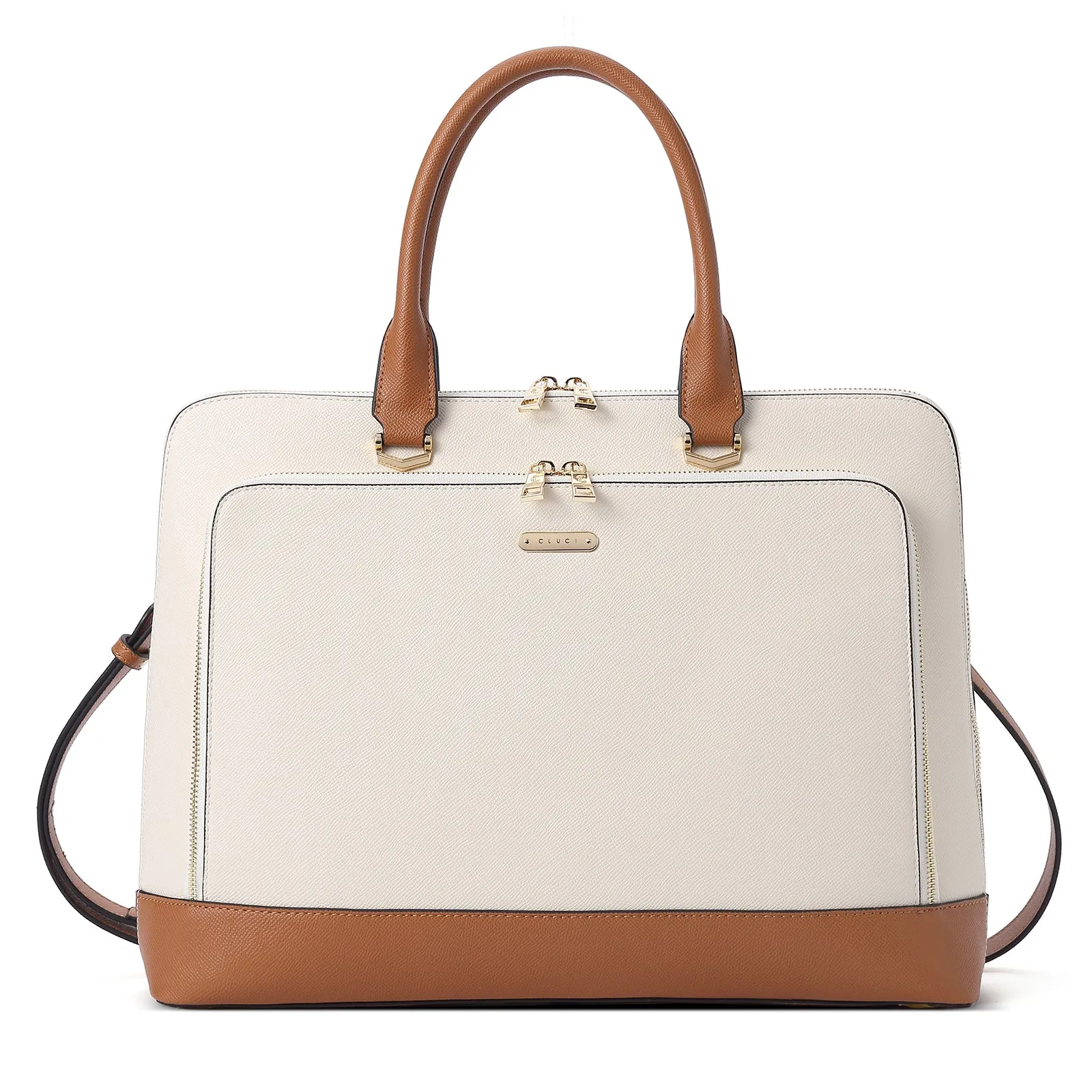 CLUCI Leather Briefcase for Women 15.6 Inch Laptop Business Computer Ladies Stylish Work Handbags Shoulder Bag